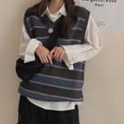 Loose-fit Knit Vest As Shown In Figure - One Size
