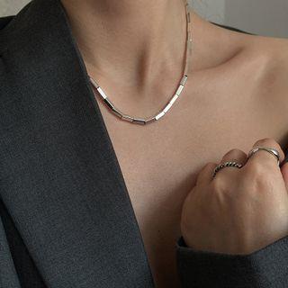 Block Stainless Steel Choker My30303 - Silver - One Size