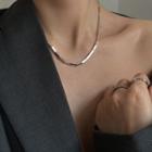 Block Stainless Steel Choker My30303 - Silver - One Size