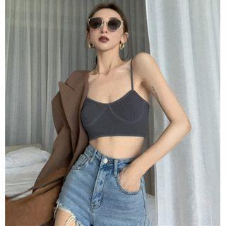 Deep V-neck Knit Camisole Top