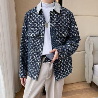 Long-sleeve Sequined Denim Jacket