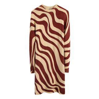 Marble Print Sweater Dress