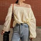 Off-shoulder Blouse Custard Yellow - One Size