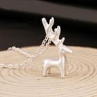 Deer Pendant Sterling Silver Necklace Silver - One Size