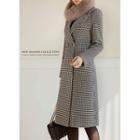 Double-button Houndstooth Coat