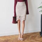 Crochet-lace Pencil Skirt