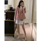 Buttoned Plain Blazer / Mini Shirtdress