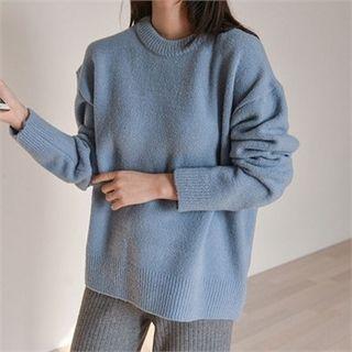 Crewneck Wool Blend Colored Sweater