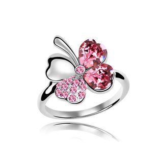 Crystal Clover Ring