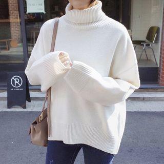 Turtleneck Sweater White - One Size
