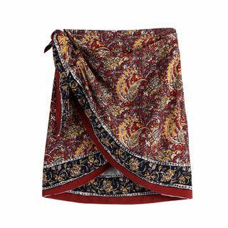 Dragon Print A-line Skirt