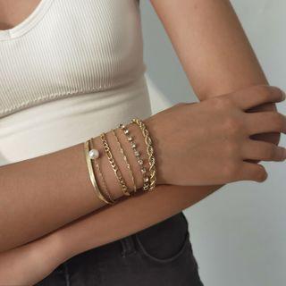 Set Of 6: Rhinestone Bracelet