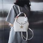 Star Striped Faux Leather Backpack