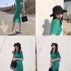 Short-sleeve Midi Bodycon Dress