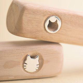 925 Sterling Silver Cat Non Matching Earrings