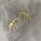 Rhinestone Bow Stud Earring E199 - 1 Pair - As Shown In Figure - One Size
