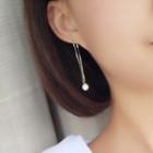 Sterling Silver Faux Pearl Threader Earrings