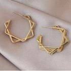 Layered Alloy Open Square Earring