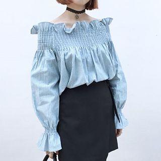 Striped Off-shoulder Blouse