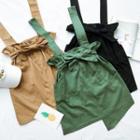 Plain Bow Accent A-line Jumper Skirt