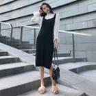 Long-sleeve Blouse / Sleeveless Knit Dress