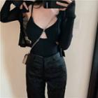 Spaghetti Strap Top / Cardigan / Wide-leg Pants