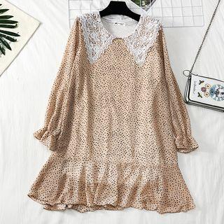 Lace-collar Chiffon A-line Dress