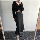 Midi Sheath Skirt Black - One Size