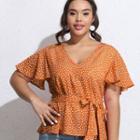 Plus Size Short-sleeve Dotted T-shirt