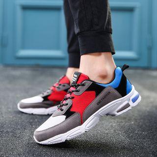 Color Block Lace-up Athletic Sneakers