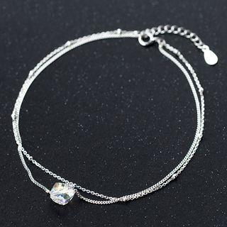 S925 Silver Crystal Anklet