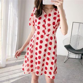 Strawberry-print A-line Dress