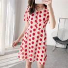 Strawberry-print A-line Dress