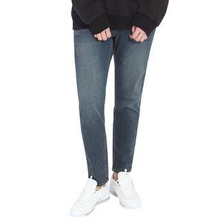 Plus Size Band-waist Washed Jeans