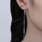 Rhinestone Asymmetrical Fringed Earring 1 Pair - Silver - One Size