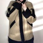 Buckled Fleece-lined Zip Jacket Almond - One Size