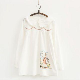 Embroidered Collared Blouse