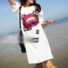 Sequined Lips T-shirt Dress