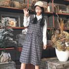 V-neck Plaid Sleeveless Dress