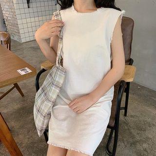 Set: Sleeveless Shift Dress + Tote Bag
