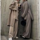 Set: Mock Neck Sweater + Knit Wide-leg Pants