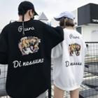 Couple Matching Tiger Embroidered Pullover