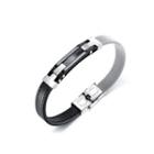 Fashion Simple Geometric Rectangular 316l Stainless Steel Mesh Belt Leather Asymmetric Bracelet Silver - One Size