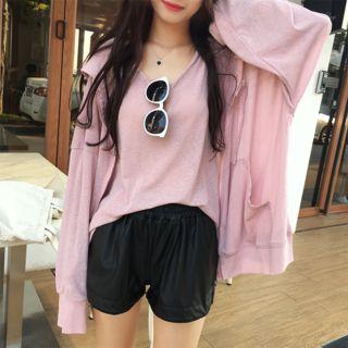 Set : Hooded Light Jacket + Tank Dress