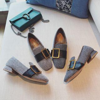 Patterned Buckled Loafers