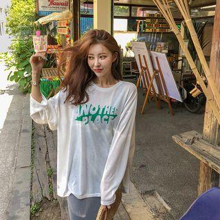 Lettered Oversized Sheer T-shirt