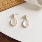 Oval Resin Dangle Earring 1 Pair - White - One Size