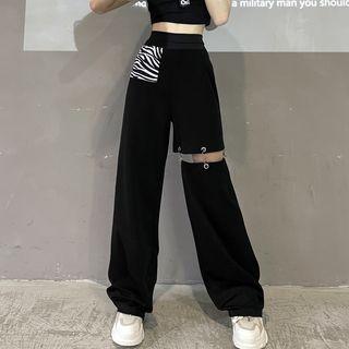 Chain Cutout Wide-leg Pants