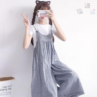 Plaid Wide Leg Jumper Pants As Shown In Figure - One Size