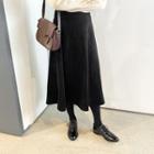 Velvet Midi Flare Skirt Black - One Size